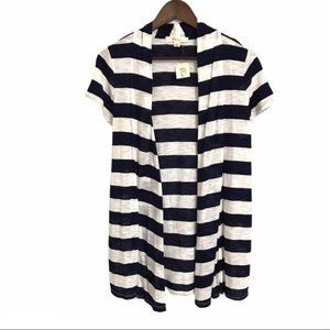 Forever 21 Navy /White Striped Open Cardigan